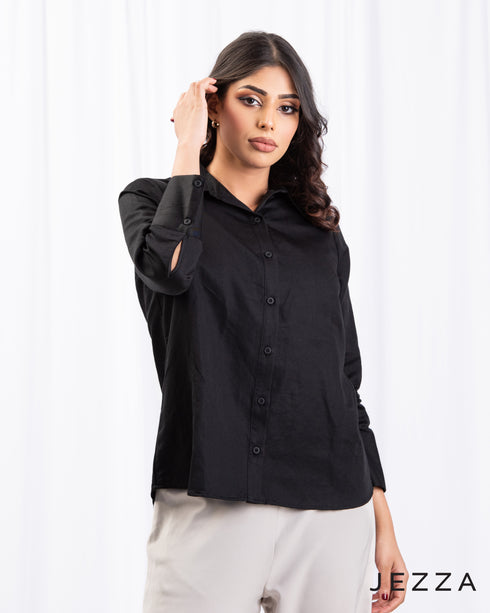 Thick Cotton-Blend Polyester Top 66912